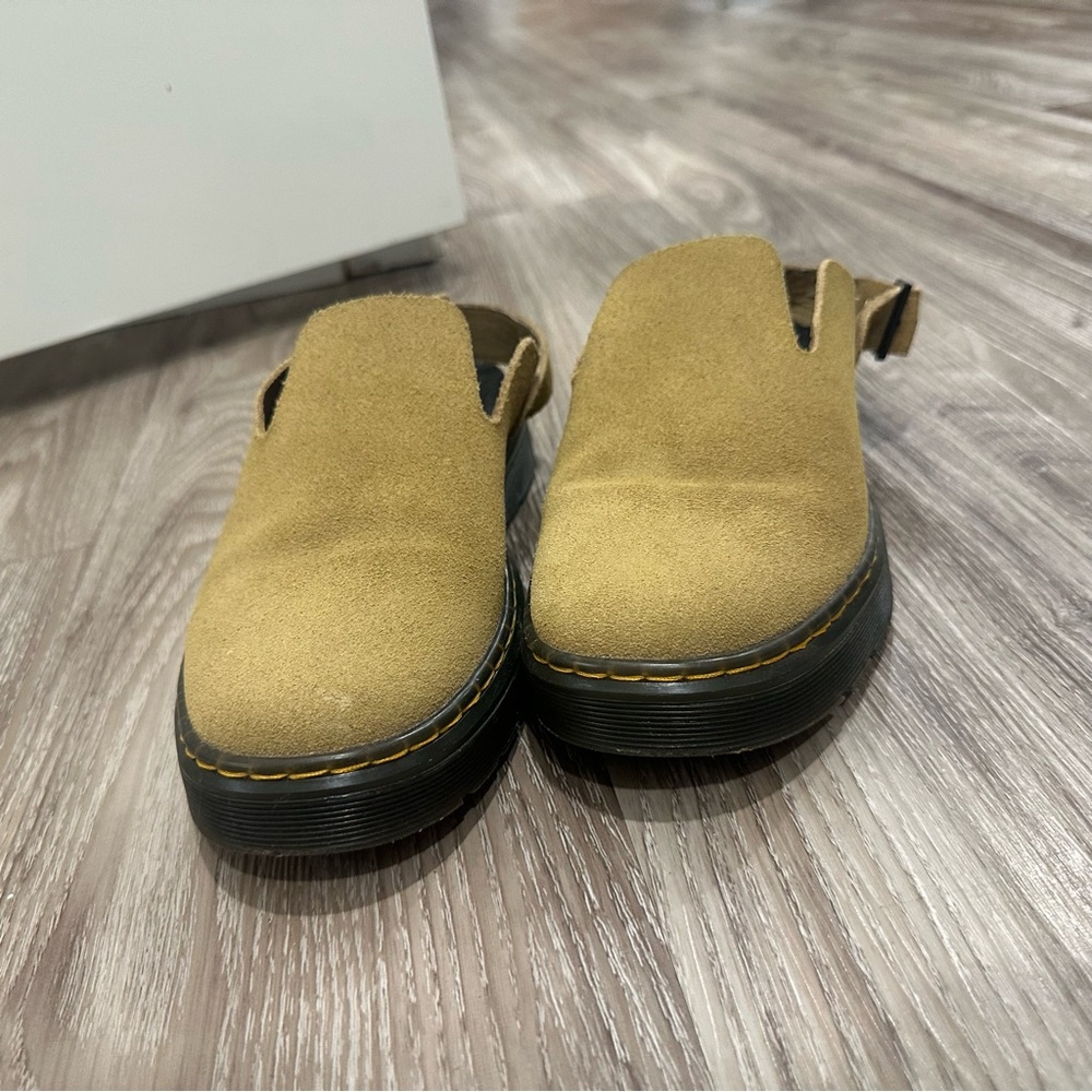 Doc Martins Carlson Slingback Slide On Tan Suede Shoes